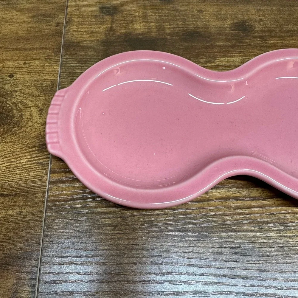 Fiesta HLC USA Pink Ceramic Figure 8 Divided Relish Tray‎ Serving Dish